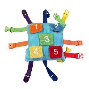 Buckle Toys Bubbles Square Plush Activity Numbers Zipper Pocket Travel Toy Learn